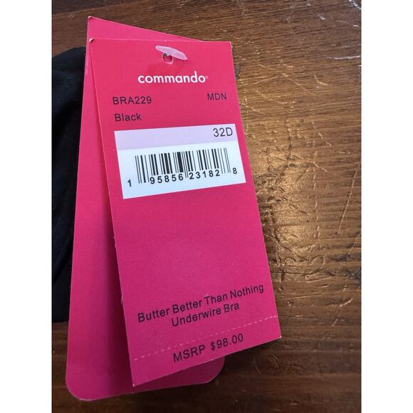 commando Women's Butter Better Than Nothing Underwire Bra Size 32D Black NWT $98 - Picture 6 of 8
